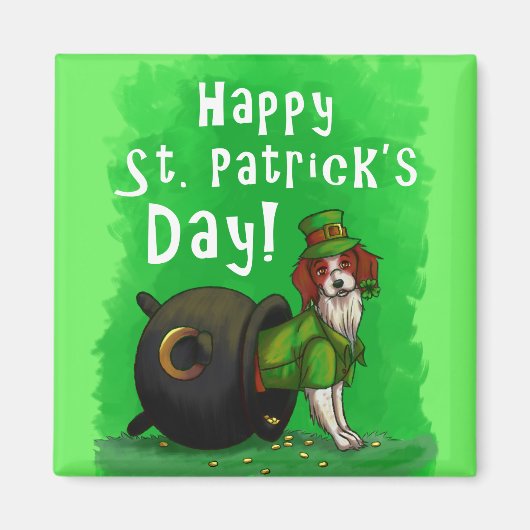 Lucky St. Patrick's Day Dog Magnet (Vorne)