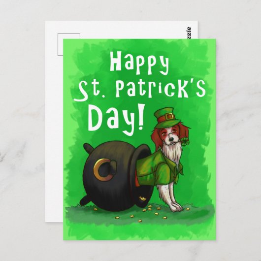 Lucky St. Patrick's Day Dog Postkarte (Vorne/Hinten)