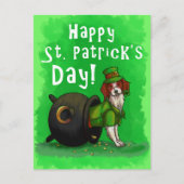 Lucky St. Patrick's Day Dog Postkarte (Vorderseite)