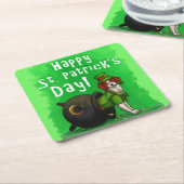 Lucky St. Patrick's Day Dog Rechteckiger Pappuntersetzer (angewinkelt)