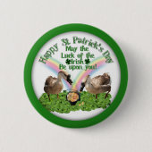 Lucky St. Patrick's Day Geese Button (Vorderseite)