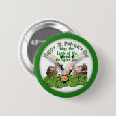 Lucky St. Patrick's Day Geese Button (Vorne & Hinten)