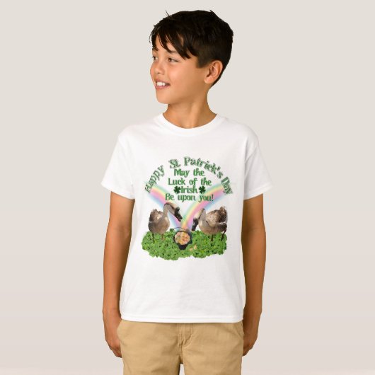Lucky St. Patrick's Day Geese T-Shirt (Vorne ganz)