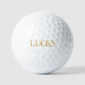 Lucky St. Patrick's Day Gold Leaf Pattern Golfball (Vorderseite)