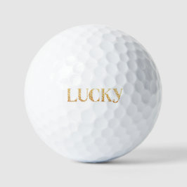 Lucky St. Patrick's Day Gold Leaf Pattern Golfball