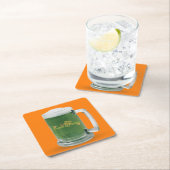 Lucky St. Patrick's Day Green Beer Rechteckiger Pappuntersetzer (Vor Ort)