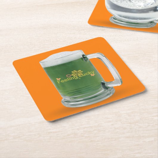 Lucky St. Patrick's Day Green Beer Rechteckiger Pappuntersetzer (angewinkelt)