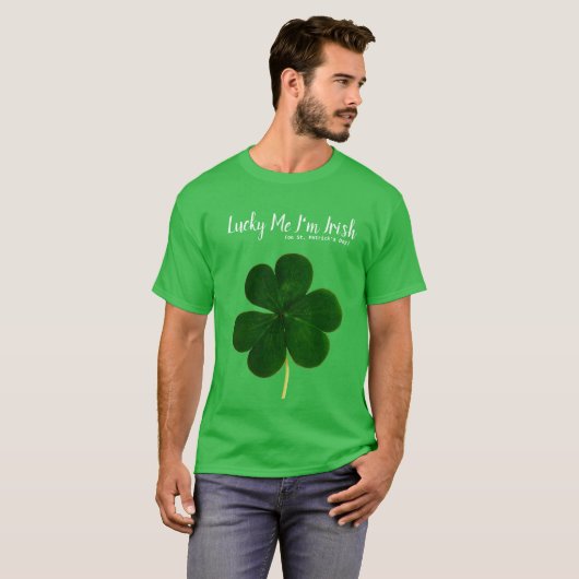 Lucky St. Patrick's Day Green Kleeblatt T - Shirt (Vorne ganz)