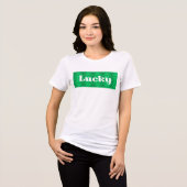 Lucky St. Patrick's Day Green Shamrock Pattern Tri-Blend Shirt (Vorderseite voll)