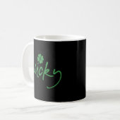 Lucky St Patrick's Day Irish Kleeblatt 4 Leaf Clov Kaffeetasse (Vorderseite Links)