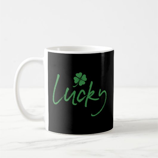 Lucky St Patrick's Day Irish Kleeblatt 4 Leaf Clov Kaffeetasse (Links)