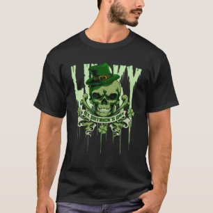 Lucky St. Patrick's Day Irish Skull 4-Leaf Klee T-Shirt