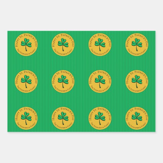 Lucky St Patrick's Day Kids Geschenkpapier Set (Vorderseite 3)