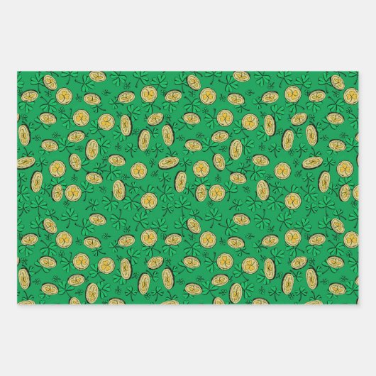 Lucky St Patrick's Day Kids Geschenkpapier Set (Vorderseite)