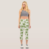 Lucky St. Patrick's Day Kleeblatt Capri Leggings (Vorderseite)