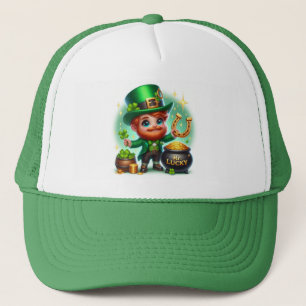 Lucky St Patrick's Day Leprechaun Truckerkappe