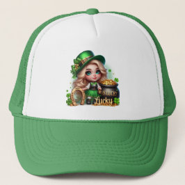 Lucky St Patrick's Day Leprechaun Truckerkappe