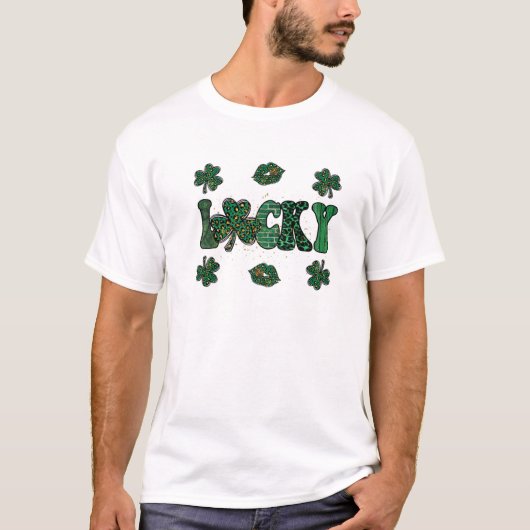 Lucky St. Patricks Day Lips T-Shirt (Vorderseite)