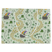 Lucky St Patricks Day Luck & Joy Große Geschenktüte (Rückseite)