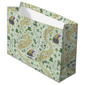 Lucky St Patricks Day Luck & Joy Große Geschenktüte (Vorderseite Schrägansicht)
