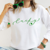 Lucky St. Patrick's Day Niedlich Green Script Sweatshirt