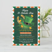 Lucky St. Patrick's Day Party Einladung (Stehend Vorderseite)