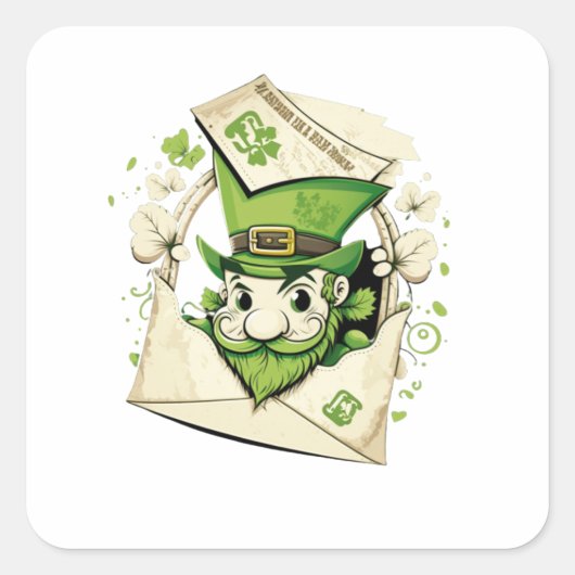 Lucky St Patricks Day Quadratischer Aufkleber (Vorderseite)