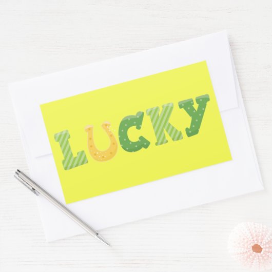Lucky St. Patrick's Day Rechteckiger Aufkleber (Umschlag)