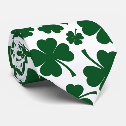 Lucky St. Patricks Day Vierblättriges Kleeblatt Krawatte (Gerollt)
