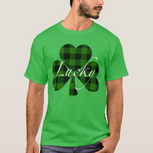 Lucky St. Patty's Kleeblatts   grün kariert T-Shirt