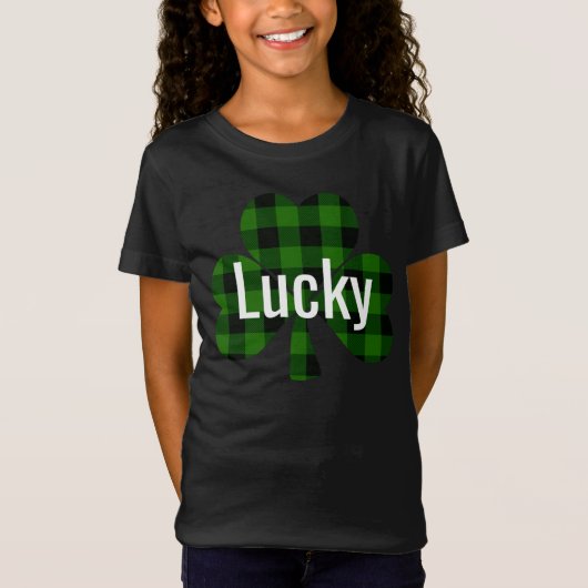 Lucky St. Patty's Kleeblatts | grün kariert T-Shirt (Vorderseite)