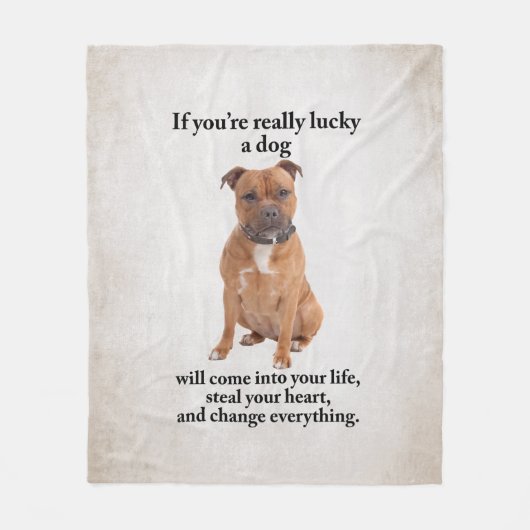 Lucky Staffie Fleecedecke (Vorderseite)