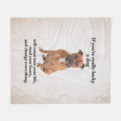 Lucky Staffie Fleecedecke (Vorderseite (Horizontal))