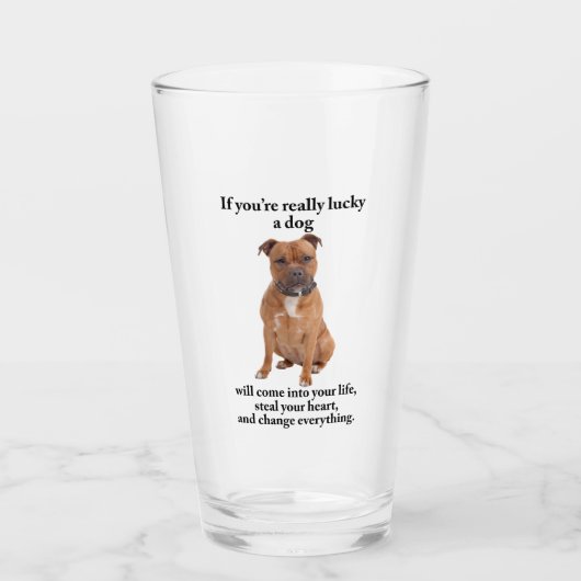 Lucky Staffie Glas (Vorderseite)
