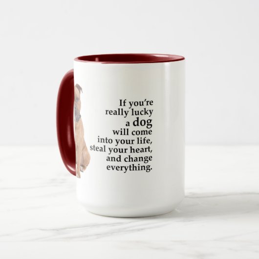 Lucky Staffie Tasse (Vorderseite Links)