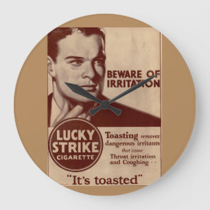 Lucky Strikes - Beware of Irritation Große Wanduhr