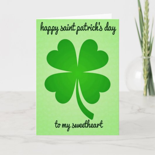 Lucky Sweetheart Saint Patricks Day Card Karte (Vorderseite)