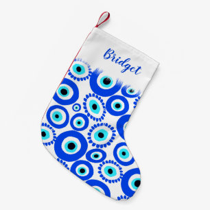 Lucky Symbol Evil Eye Gemustert Personalisiert Kleiner Weihnachtsstrumpf