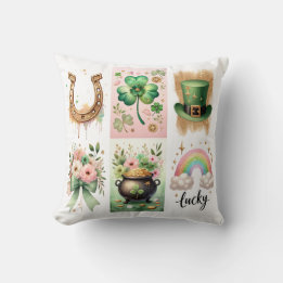 Lucky Symbols, Irisch, St. Patrick's Day Pillow Kissen