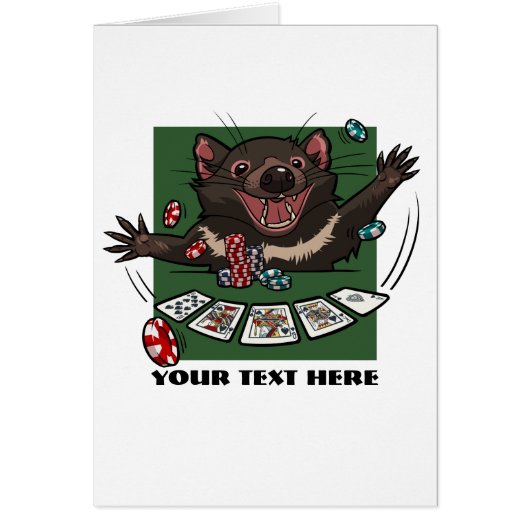 Lucky Tasmanian Devil Royal Flush Poker Cartoon (Vorne)