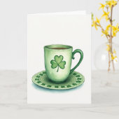 Lucky Tea Cup St Patricks Day Card Karte (Gelbe Blume)