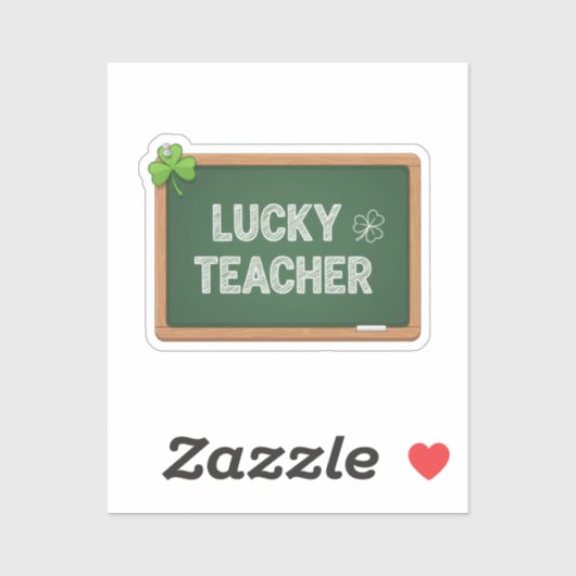 Lucky Teacher Blackboard St Patrick's Day Sticker (Blatt)