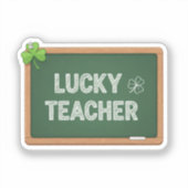 Lucky Teacher Blackboard St Patrick's Day Sticker (Vorderseite)