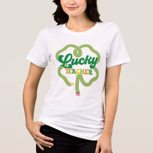 Lucky Teacher St. Patrick’s Day | Cute Irish Class Tri-Blend Shirt (Vorderseite)