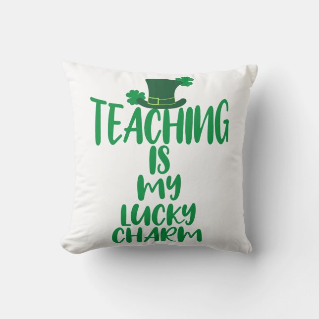 Lucky Teacher Vibes St. Patrick's Day Edition Kissen (Vorderseite)