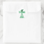 Lucky Teacher Vibes St. Patrick's Day Edition Runder Aufkleber (Tasche)