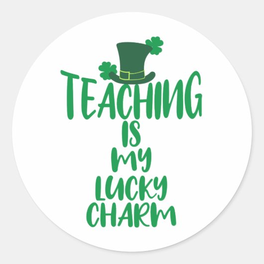 Lucky Teacher Vibes St. Patrick's Day Edition Runder Aufkleber (Vorderseite)