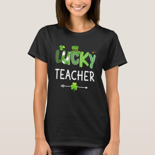 Lucky teacher with shamrock for St Patricks day sc T-Shirt (Vorderseite)