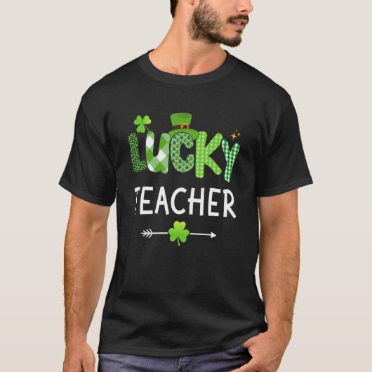 Lucky teacher with shamrock for St Patricks day sc T-Shirt (Vorderseite)