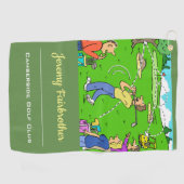 Lucky tee-off - Funny Golf Cartoon Golfhandtuch (Horizontal)